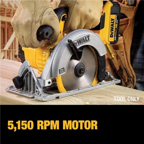 20V MAX Circular Saw,6-1/2-Inch Blade,460 MWO Engine,0-50Degree Bevel Capability - Picture 6 of 7